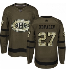 Mens Adidas Montreal Canadiens 27 Alexei Kovalev Authentic Green Salute to Service NHL Jersey 