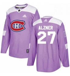 Mens Adidas Montreal Canadiens 27 Karl Alzner Authentic Purple Fights Cancer Practice NHL Jersey 