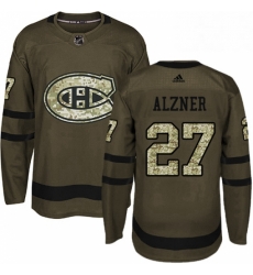 Mens Adidas Montreal Canadiens 27 Karl Alzner Premier Green Salute to Service NHL Jersey 