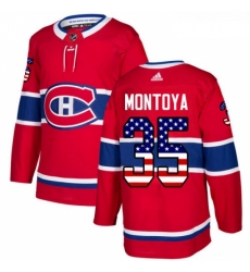 Youth Adidas Montreal Canadiens 35 Al Montoya Authentic Red USA Flag Fashion NHL Jersey 