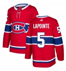 Youth Adidas Montreal Canadiens 5 Guy Lapointe Authentic Red Home NHL Jersey 