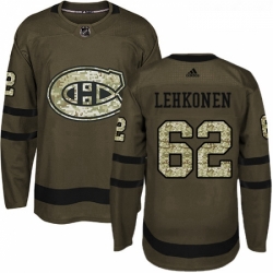 Youth Adidas Montreal Canadiens 62 Artturi Lehkonen Premier Green Salute to Service NHL Jersey 