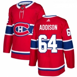 Youth Adidas Montreal Canadiens 64 Jeremiah Addison Premier Red Home NHL Jersey 