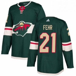 Mens Adidas Minnesota Wild 21 Eric Fehr Authentic Green Home NHL Jersey 