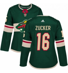 Womens Adidas Minnesota Wild 16 Jason Zucker Authentic Green Home NHL Jersey 