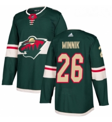 Youth Adidas Minnesota Wild 26 Daniel Winnik Authentic Green Home NHL Jersey 