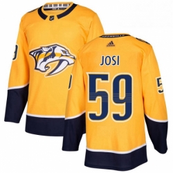 Mens Adidas Nashville Predators 59 Roman Josi Authentic Gold Home NHL Jersey 
