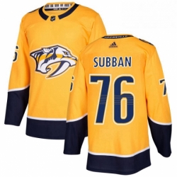 Mens Adidas Nashville Predators 76 PK Subban Premier Gold Home NHL Jersey 