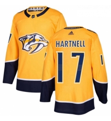 Youth Adidas Nashville Predators 17 Scott Hartnell Authentic Gold Home NHL Jersey 