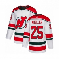 Mens Adidas New Jersey Devils 25 Mirco Mueller Authentic White Alternate NHL Jersey 