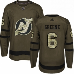 Mens Adidas New Jersey Devils 6 Andy Greene Authentic Green Salute to Service NHL Jersey 