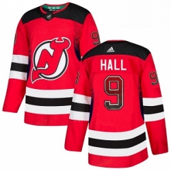 Mens Adidas New Jersey Devils 9 Taylor Hall Authentic Red Drift Fashion NHL Jersey 