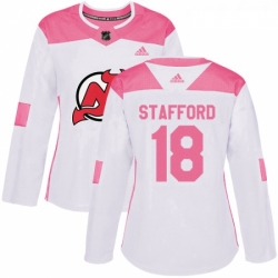 Womens Adidas New Jersey Devils 18 Drew Stafford Premier Green Salute to Service NHL Jersey 