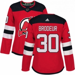 Womens Adidas New Jersey Devils 30 Martin Brodeur Authentic Red Home NHL Jersey 