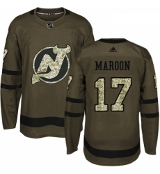 Youth Adidas New Jersey Devils 17 Patrick Maroon Authentic Green Salute to Service NHL Jers 