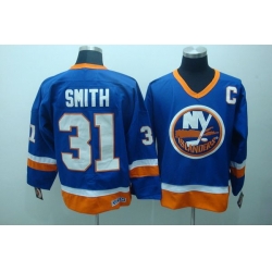 Islanders #31 Billy Smith Stitched Baby Blue CCM Throwback NHL Jersey