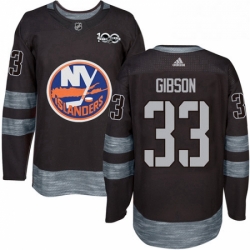 Mens Adidas New York Islanders 33 Christopher Gibson Authentic Black 1917 2017 100th Anniversary NHL Jersey 