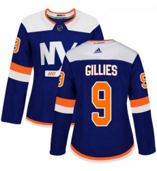 Womens Adidas New York Islanders 9 Clark Gillies Premier Blue Alternate NHL Jersey 