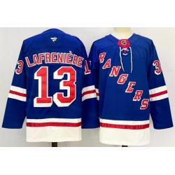 Men New York Rangers 13 Alexis Lafreniere Royal 2024 25 Home With A Patch Stitched Hockey Jersey