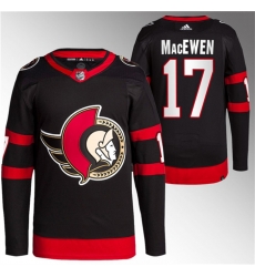 Men Ottawa Senators 17 Zack MacEwen Black Premier Breakaway Stitched Jersey