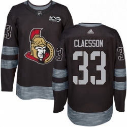 Mens Adidas Ottawa Senators 33 Fredrik Claesson Authentic Black 1917 2017 100th Anniversary NHL Jersey 