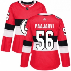 Womens Adidas Ottawa Senators 56 Magnus Paajarvi Authentic Red 2017 100 Classic NHL Jersey 