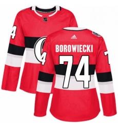 Womens Adidas Ottawa Senators 74 Mark Borowiecki Authentic Red 2017 100 Classic NHL Jersey 