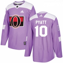 Youth Adidas Ottawa Senators 10 Tom Pyatt Authentic Purple Fights Cancer Practice NHL Jersey 