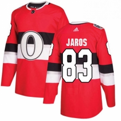Youth Adidas Ottawa Senators 83 Christian Jaros Authentic Red 2017 100 Classic NHL Jersey 