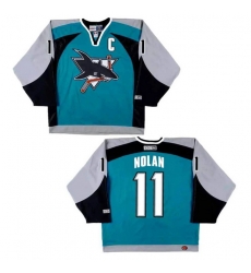 Men San Jose Sharks 11 Owen Nolan Alternate Stitched Hockey Jersey Green Black Men San Jose Sharks 11 Owen Nolan Alternate Stitched Hockey Jersey Green Black