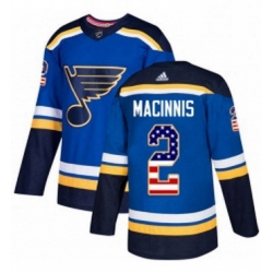 Mens Adidas St Louis Blues 2 Al Macinnis Authentic Blue USA Flag Fashion NHL Jersey 