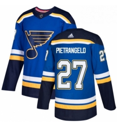 Mens Adidas St Louis Blues 27 Alex Pietrangelo Authentic Royal Blue Home NHL Jersey 