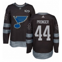 Mens Adidas St Louis Blues 44 Chris Pronger Authentic Black 1917 2017 100th Anniversary NHL Jersey 