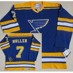 St.Louis Blues #7 Joe Mullen Blue Throwback CCM Jersey