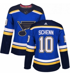 Womens Adidas St Louis Blues 10 Brayden Schenn Premier Royal Blue Home NHL Jersey 