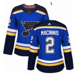 Womens Adidas St Louis Blues 2 Al Macinnis Authentic Royal Blue Home NHL Jersey 