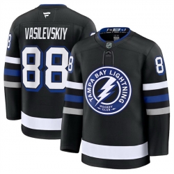 Men Tampa Bay Lightning 88 Andrei Vasilevskiy Black 2024 25 Alternate Stitched Hockey Jersey