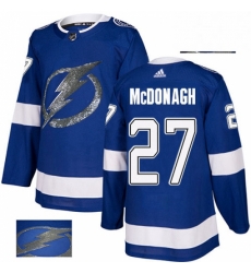 Mens Adidas Tampa Bay Lightning 27 Ryan McDonagh Authentic Royal Blue Fashion Gold NHL Jerse