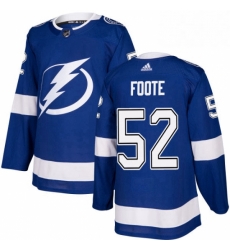 Mens Adidas Tampa Bay Lightning 52 Callan Foote Authentic Royal Blue Home NHL Jersey 