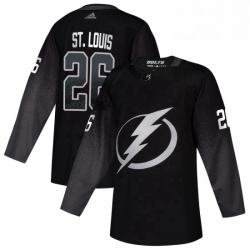 Mens Tampa Bay Lightning 26 Martin St Louis adidas Alternate Authentic Player Jersey Black 