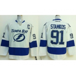 Tampa Bay Lightning 91 Steven Stamkos White NHL Hockey Jersey