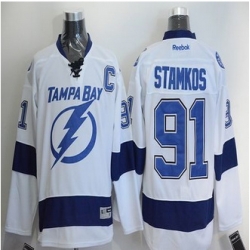 Tampa Bay Lightning #91 Steven Stamkos White New Road Stitched NHL Jersey