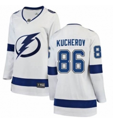 Women Adidas Tampa Bay Lightning 86 Nikita Kucherov Authentic White Home NHL Jersey