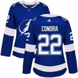 Womens Adidas Tampa Bay Lightning 22 Erik Condra Authentic Royal Blue Home NHL Jersey 