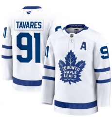Men Toronto Maple Leafs John Tavares 91 Fanatics Away White Premium Stitched Hockey Jersey Men Toronto Maple Leafs John Tavares 91 Fanatics Away White Premium Stitched Hockey Jersey