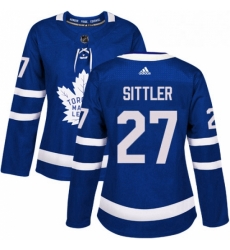 Womens Adidas Toronto Maple Leafs 27 Darryl Sittler Authentic Royal Blue Home NHL Jersey 