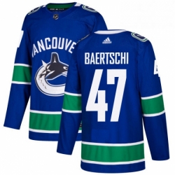 Mens Adidas Vancouver Canucks 47 Sven Baertschi Authentic Blue Home NHL Jersey 