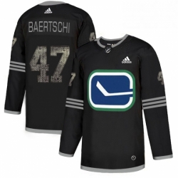 Mens Adidas Vancouver Canucks 47 Sven Baertschi Black 1 Authentic Classic Stitched NHL Jersey 
