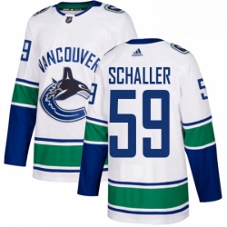 Mens Adidas Vancouver Canucks 59 Tim Schaller Authentic White Away NHL Jersey 