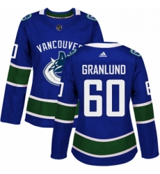 Womens Adidas Vancouver Canucks 60 Markus Granlund Premier Blue Home NHL Jersey 